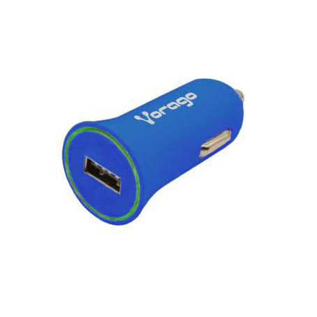 CARGADOR PARA AUTO VORAGO AU-101 AZUL CON 1 PUERTO USB BLISTER