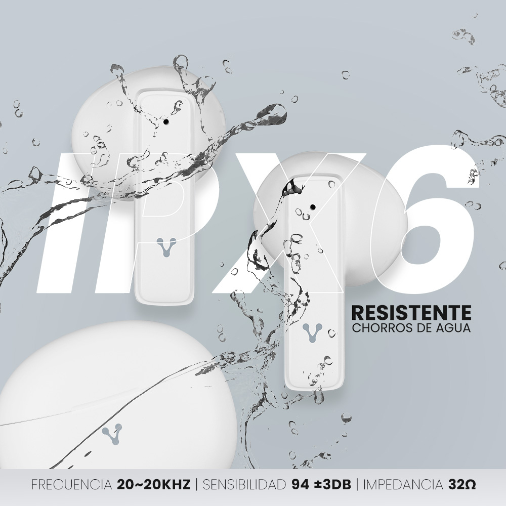 Vorago ESB-310-WH Audifonos Bluetooth 24 Hrs De Reproduccion Control Tactil Manos Libres USB Tipo C Color Blanco