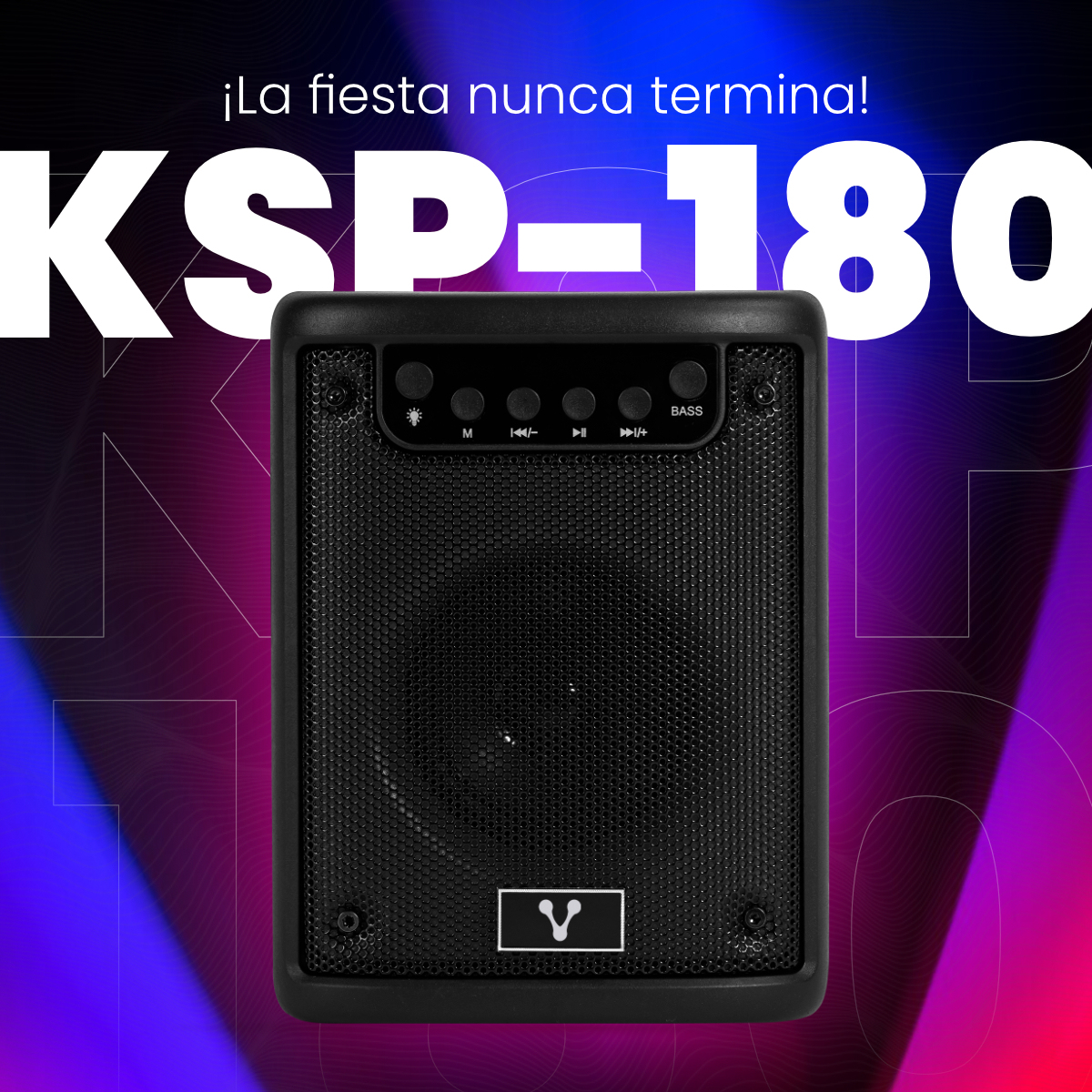 Vorago KSP-180 Bocina Karaoke Bafle 3 Pulgadas RGB hasta 4 hrs De Musica TWS USB Micro SD 3.5 Mm