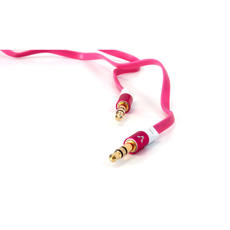 Cable De Audio Vorago Cab-108 3. 5 Mm Redondo Metalico Rosa