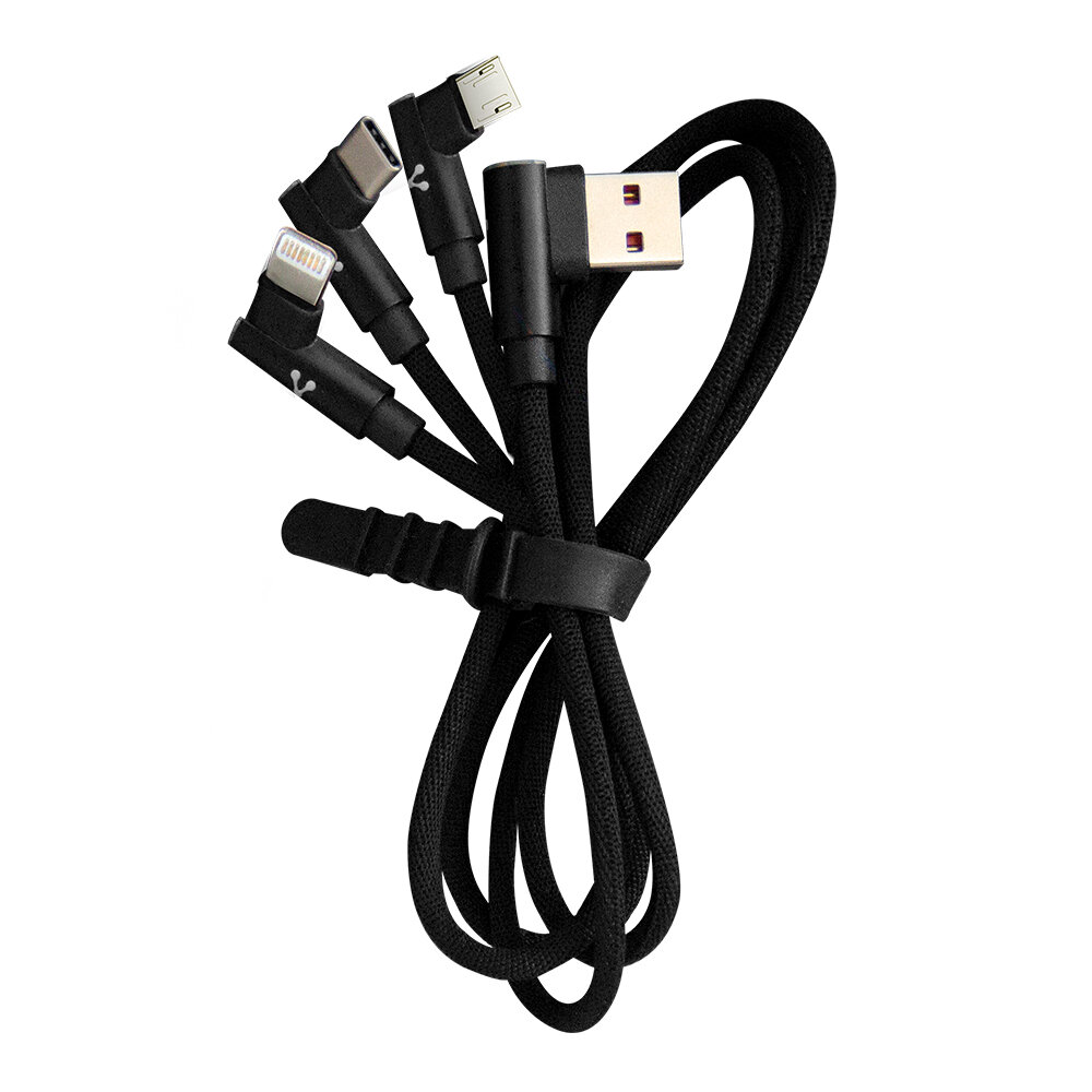 Vorago CABVGO790 Cable USB 3 en 1 Cab-308, USB A, USB Tipo A Macho A 3 Puntas, 1, 3 m, Negro