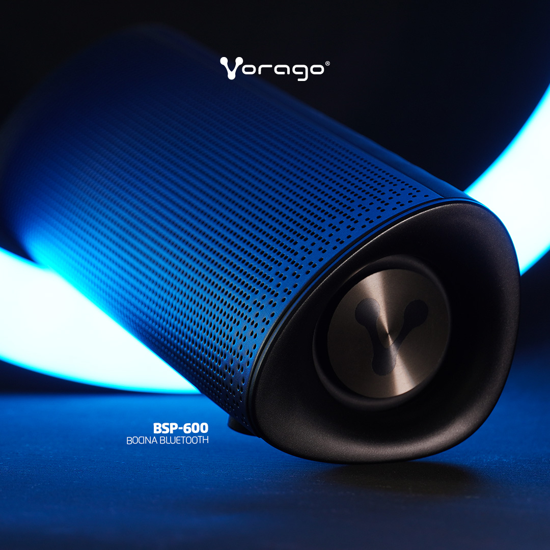 Vorago Bocina Premium Bluetooth, BSP-600, Jack 3.5 mm, 10w, TWS, Manos Libres, Sonido de Alta Fidelidad, Inalambrica para Laptop, Pc, Celular, Android, Computadora
