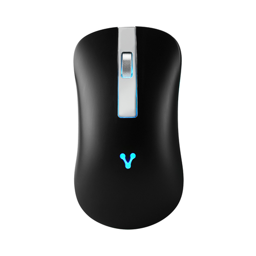 Vorago MO-305-SLIM Mouse inalámbrico Clics Silenciosos Recargable Iluminación RGB Dongle USB, 800/1200/1600 dpi Ajustable Raton para Computadora Negro.