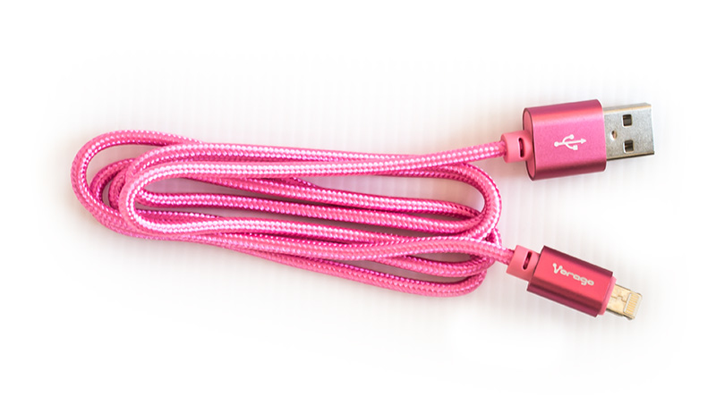 CABLE VORAGO CAB-209 DUAL MICRO USB/LIGHTNING ROSA 1M BOLSA
