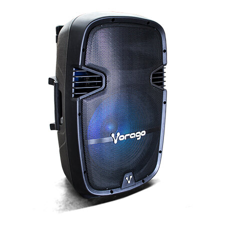 Vorago Bocina Karaoke 15 Pulgadas Amplificada Recargable Bafle Incluye 2 Microfonos Inalambricos y Tripie