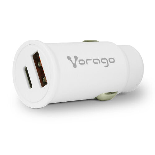 Cargador De Auto Vorago Au-305 Usb-c Y A 20w Carga Rapida Color Negro