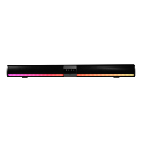Vorago Bsp-450 Barra De Sonido Bocina Inalambrica RGB Bluetooth Distancia 10 Metros Puerto USB Aux 3.5 mm Setup Gamer para TV Recargable Portatil Color Negro