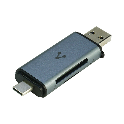 Vorago CR-350 Lector De Memorias Lector de USB y Tarjetas SD USB Tipo C Ligero USB 3.0 Laptop Celular Tablet