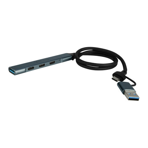 Vorago HU-205 Concentrador de Puertos USB HUB Ligero USB Tipo C 3.0 Laptop Pc Plug and Play Adaptador Puerto USB C