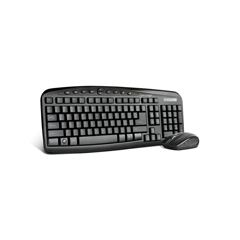 Vorago KM-303 Kit Teclado y Mouse Inalámbricos, Teclas Multimedia, Alcance 10 Metros, Receptor USB