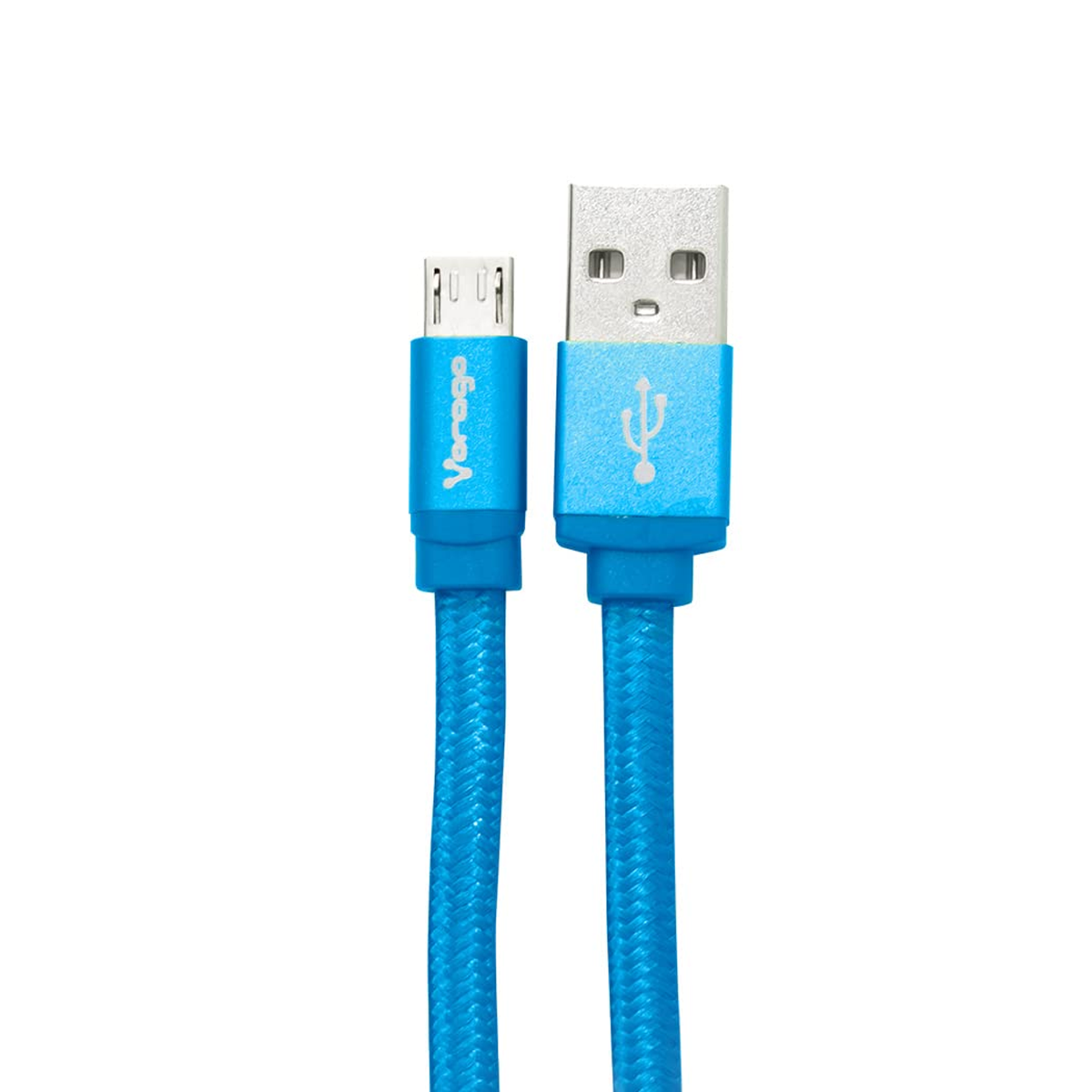 Vorago CAB-113 Cable USB a Micro USB para Datos y Carga, 1 Metro, Cubierta de Nylon, Azul