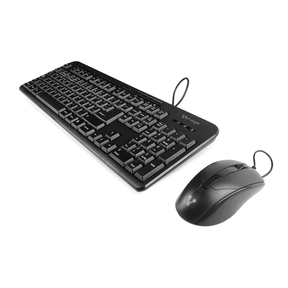 KIT VORAGO KM-107 TECLADO Y MOUSE ALAMBRICO MULTIMEDIA USB