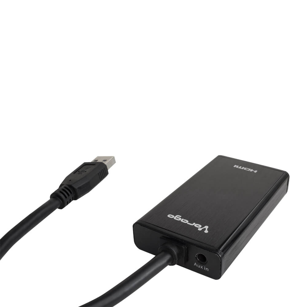 Vorago ADP-204 Adaptador USB 3.0 a Video HDMI y Audio 3.5 mm, Full HD, Salida Monitor, Pantalla o Proyector