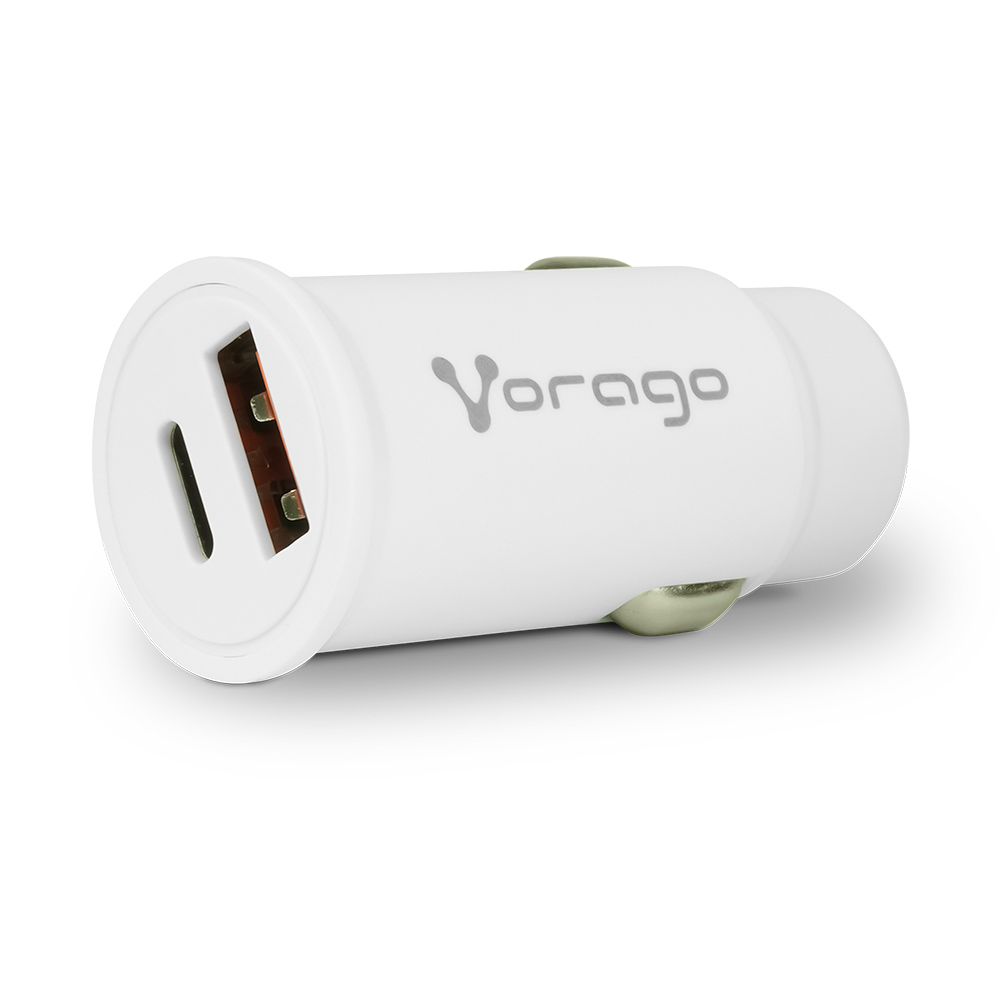 Cargador De Auto Vorago Au-305 Usb-c Y A 20w Carga Rapida Color Negro