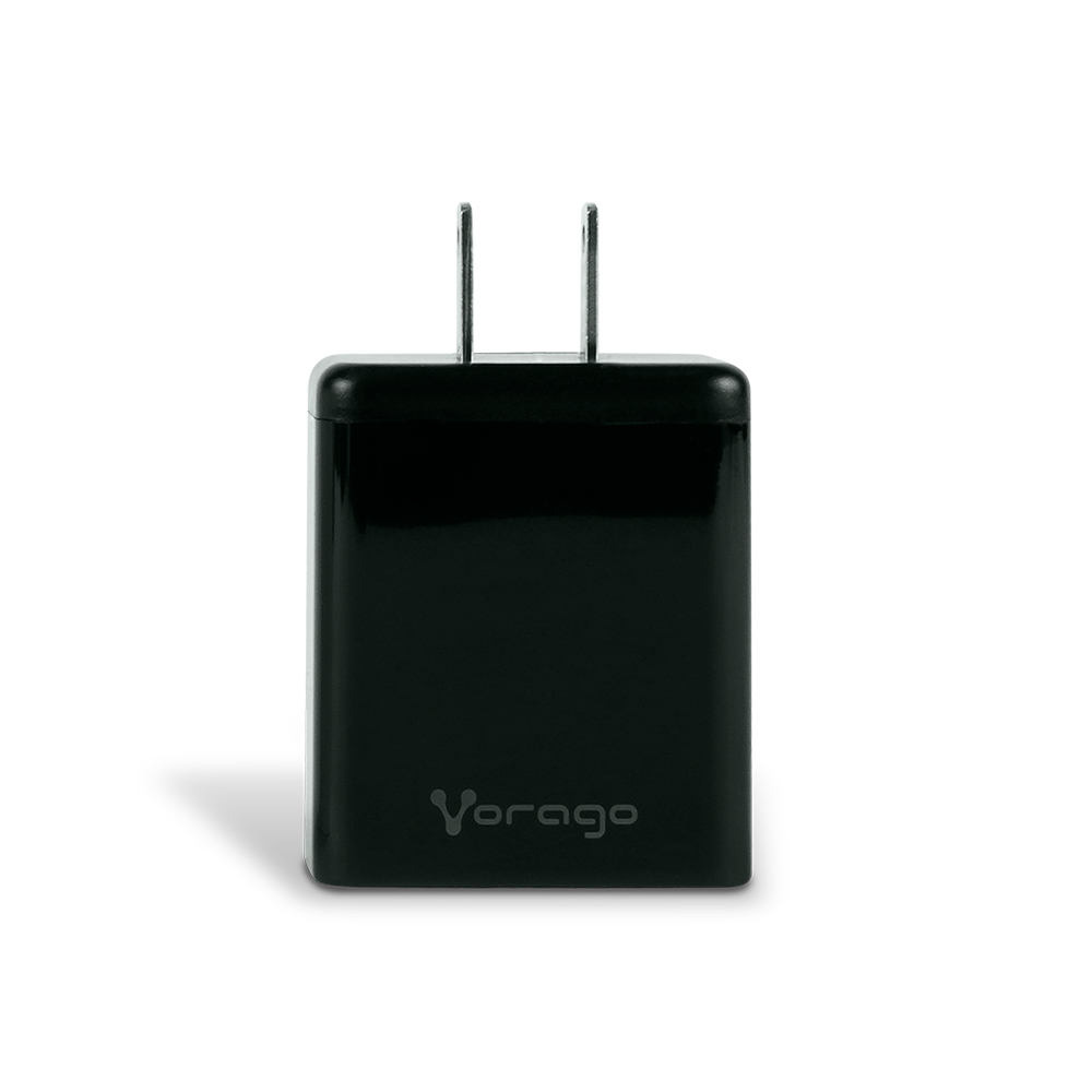 Vorago AU-350 Adaptador de Corriente Tipo A y C, Quick Charge, Doble Puerto, Tecnología Power Delivery de Carga Rápida (Negro)