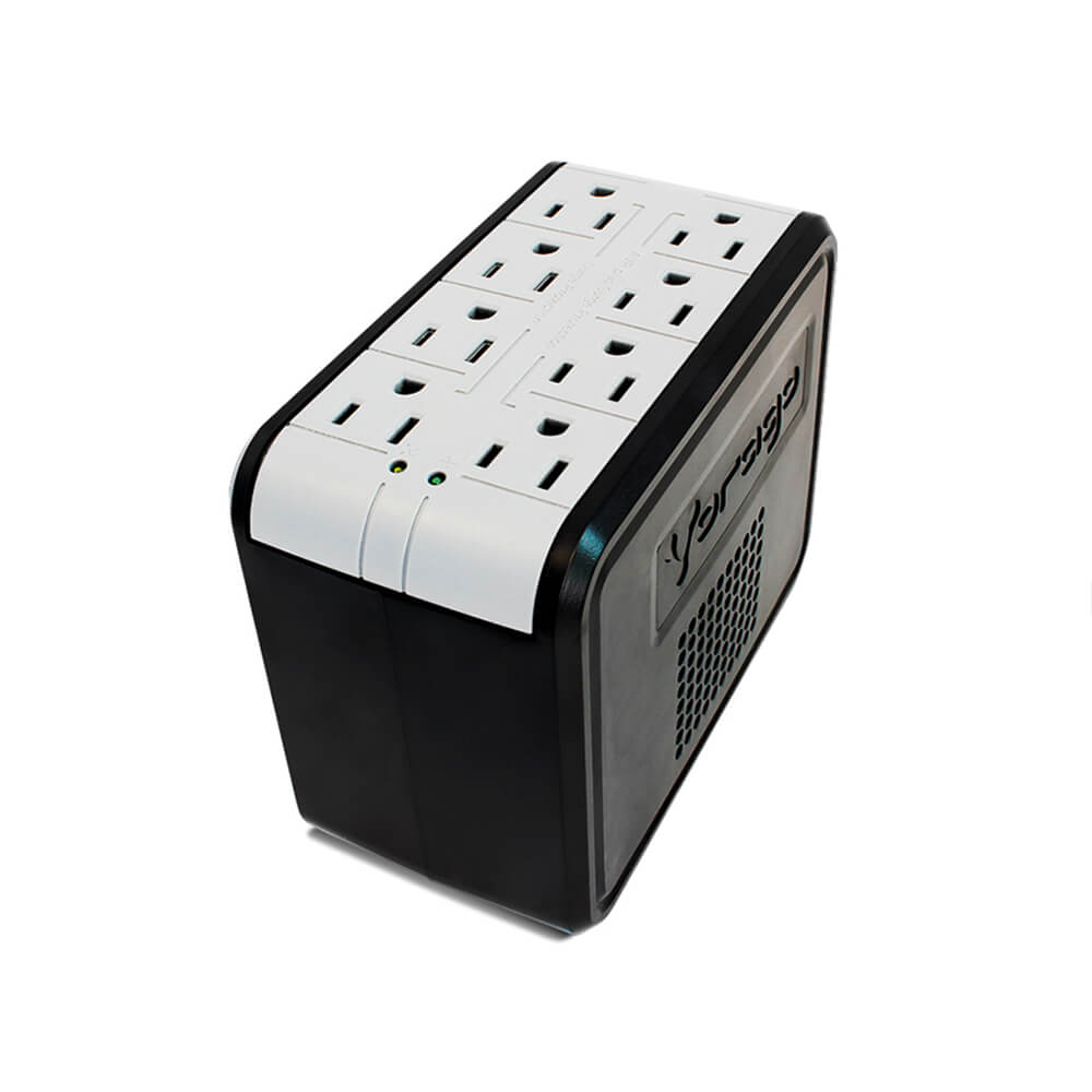 Vorago AVR-200 Regulador de Voltaje con supresor de Picos, 8 contactos, 1400 VA De Oficina y Hogar Consolas Pantallas Protector de Sobretensiones