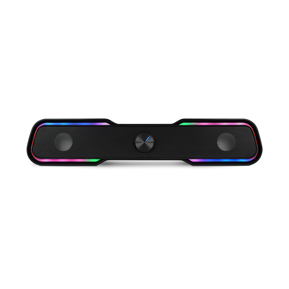 Vorago Start The Game BSP-350 Bocina Bluetooth con RGB, Panel Táctil, Selección de Color, Alimentación USB, Salida 3.5 mm, con Microfono, Gamer, para PC Gamer, Pantalla, Computadora,