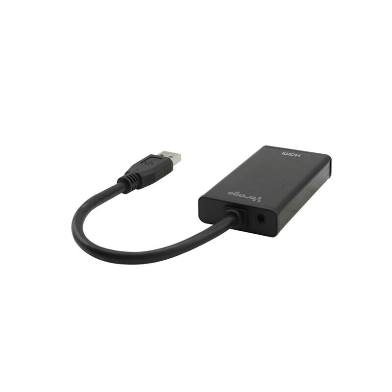 Vorago ADP-204 Adaptador USB 3.0 a Video HDMI y Audio 3.5 mm, Full HD, Salida Monitor, Pantalla o Proyector