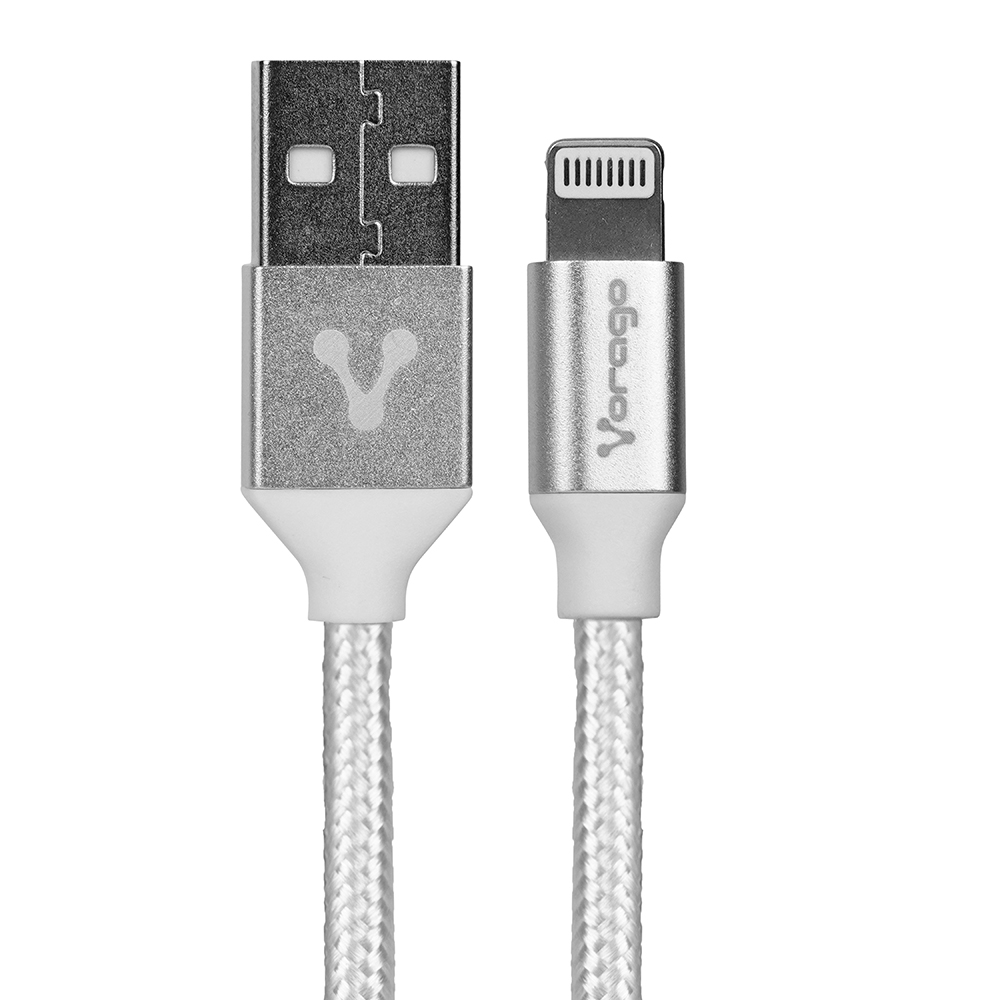 CABLE VORAGO CAB-119 USB-APPLE LIGHTNING 1 METRO BOLSA BLANCO