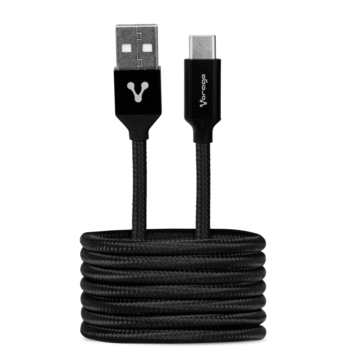 Vorago CAB-123 Cable USB a Tipo C para Datos y Carga Rápida, 1 Metro, Cubierta de Nylon