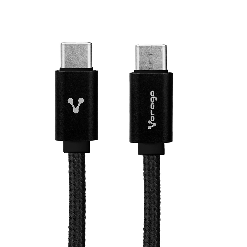 Vorago CAB-124 Cable USB tipo C, 1 m, transferencia de datos, negro