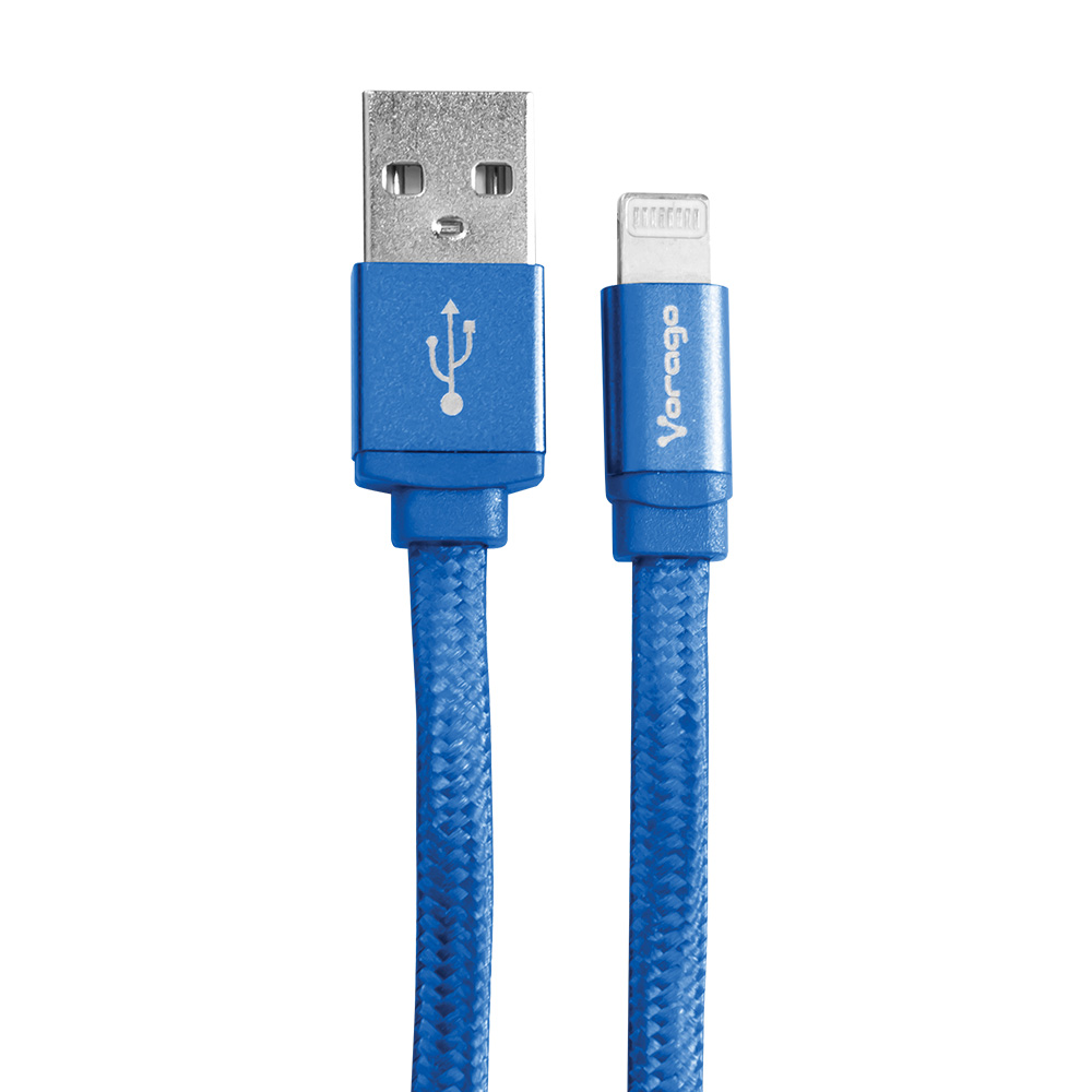 CABLE VORAGO CAB-119 USB-APPLE LIGHTNING 1 METRO BOLSA AZUL