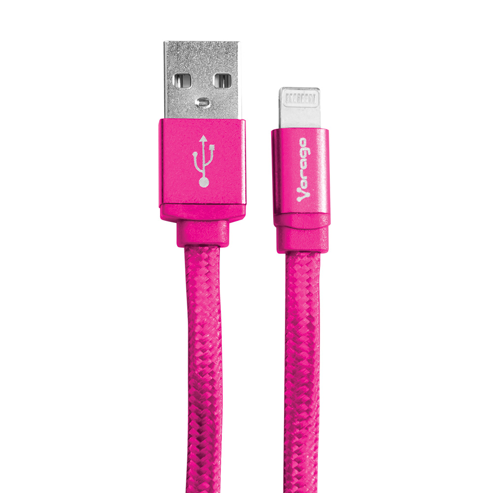 CABLE VORAGO CAB-119 ROSA USB-APPLE LIGHTNING 1 METRO ROSA