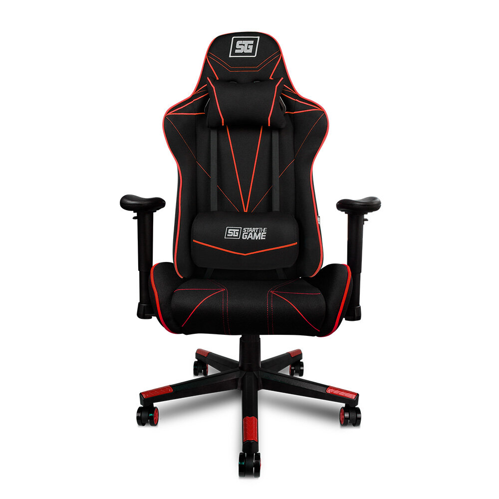 Vorago Start The Game CGC500-RD Silla Gamer, Tapizado Automotriz, Reclinable, Soporta 150 kg, Estructura Metálica, Foam de Alta Densidad, Descansa Brazos 2D, Altura Ajustable, Negra con Rojo
