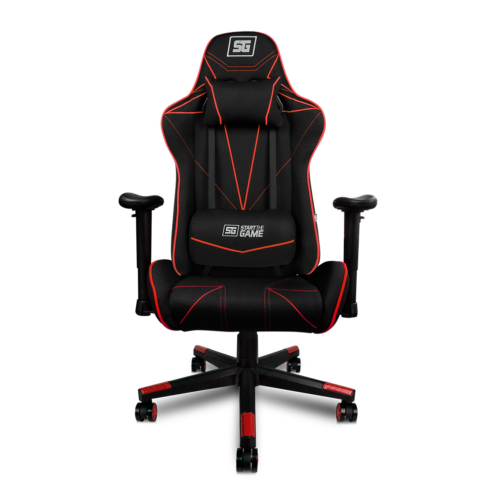 Vorago Start The Game CGC500-RD Silla Gamer, Tapizado Automotriz, Reclinable, Soporta 150 kg, Estructura Metálica, Foam de Alta Densidad, Descansa Brazos 2D, Altura Ajustable, Negra con Rojo