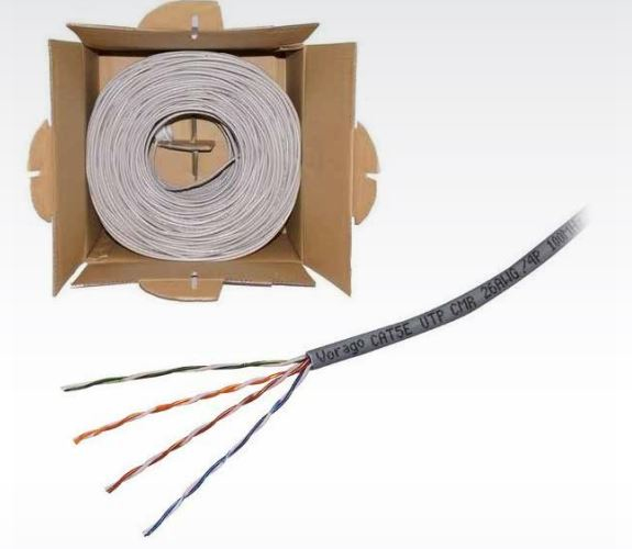 BOBINA CABLE VORAGO CAB-207 UTP CAT 5E GRIS 305 MTS