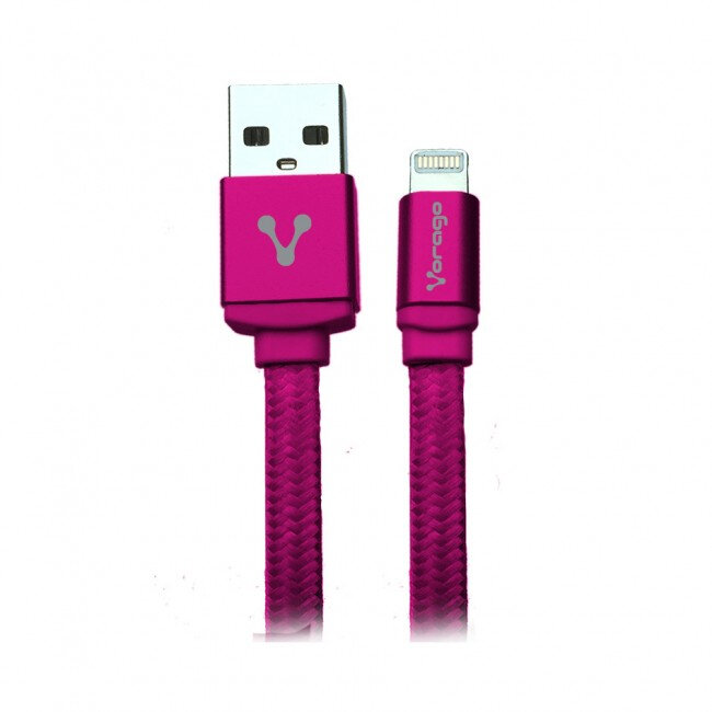 CABLE VORAGO CAB-119 ROSA USB-APPLE LIGHTNING 1 METRO ROSA