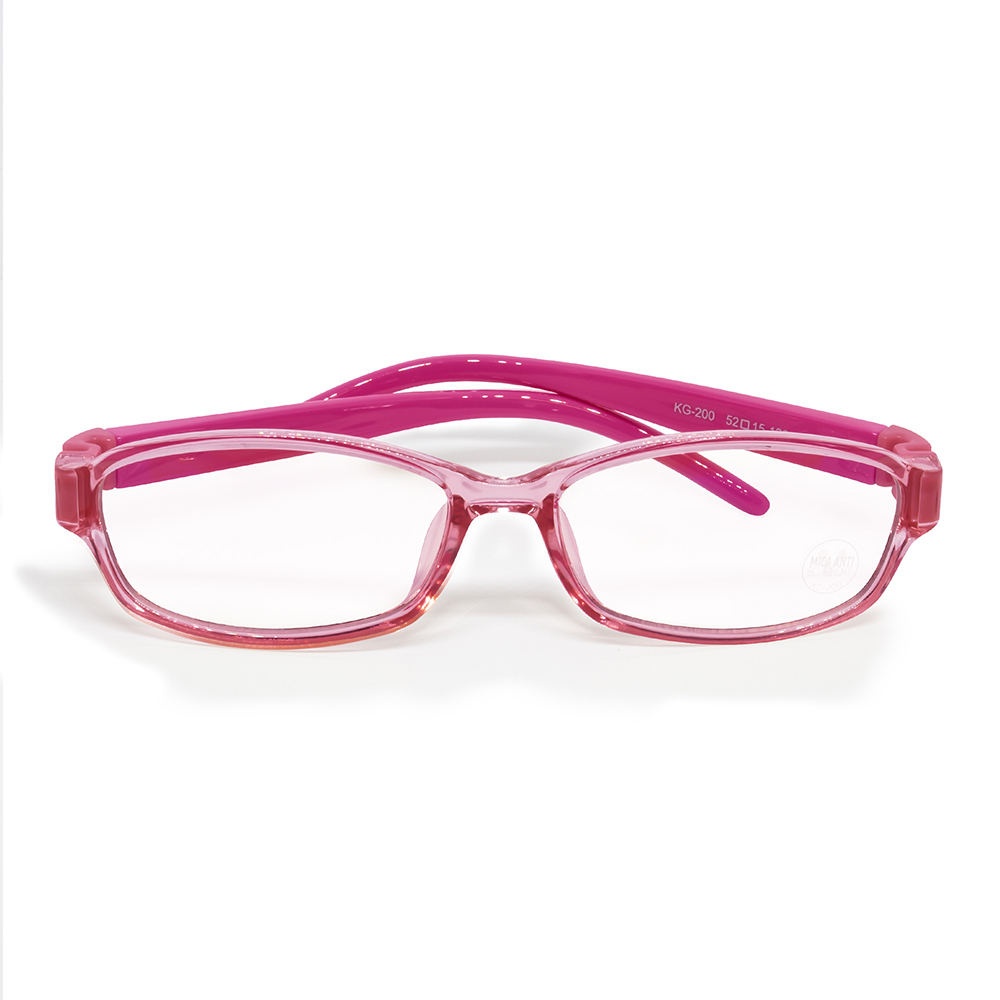 Vorago KG-200-PK Lentes para Niños, Protección Luz Azul, Protección UV, Ultraligeros, Termoplástico Resistente, Color Rosa, Incluye Estuche y Paño Limpiador.