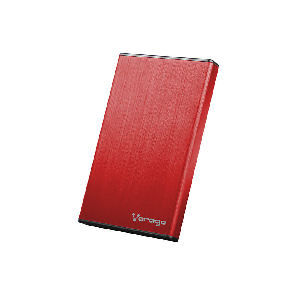Vorago HDD-102 Gabinete Case para Disco Duro 2.5   de Aluminio, USB 2.0, Rojo