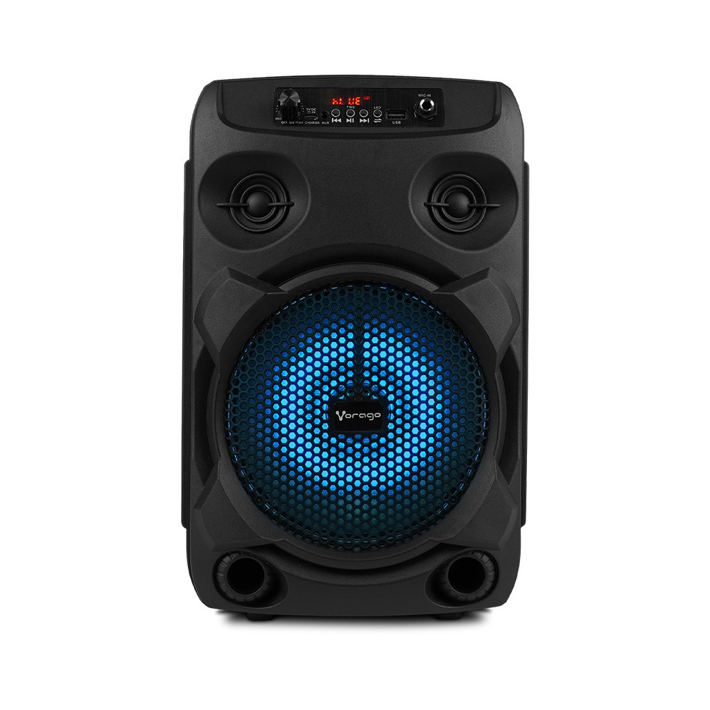 Vorago Bocina Bafle KSP-301 8   Recargable Bluetooth Karaoke Micrófono Alámbrico Color Negro, USB, Bateria, Portatil, Gran Sonido, Con Control Remoto