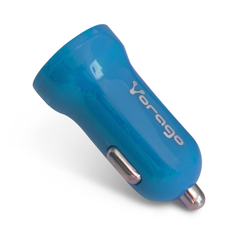 CARGADOR PARA AUTO VORAGO AU-101 AZUL CON 1 PUERTO USB BLISTER