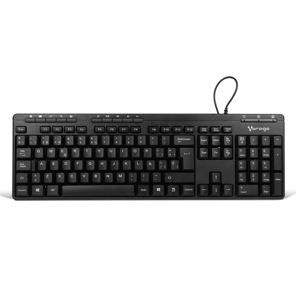 TECLADO VORAGO KB-202 ALAMBRICO MULTIMEDIA USB NEGRO