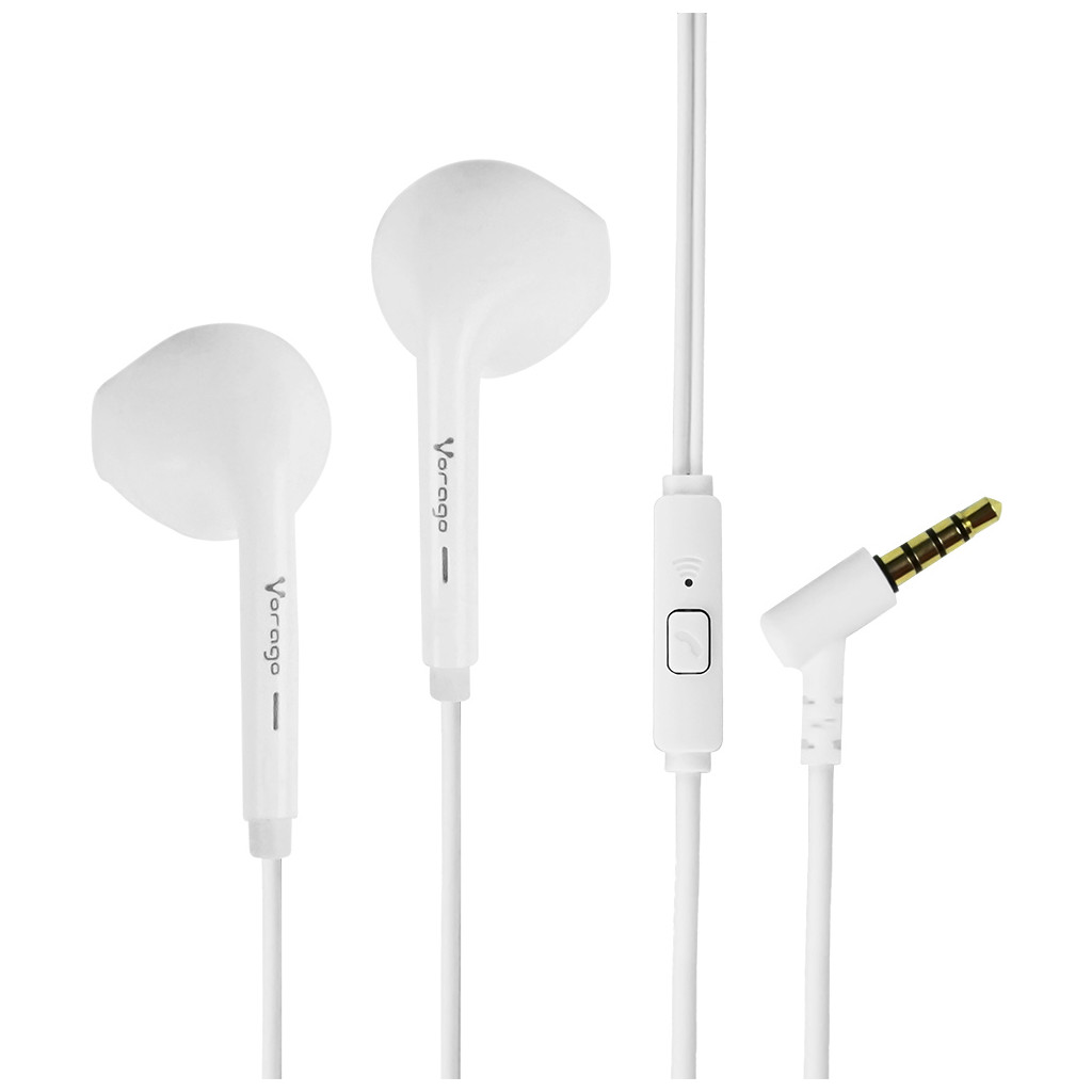 Vorago EP-201-V2 Audífonos Alámbricos 3.5 Super Bass con Manos Libres y Cancelación De Ruido Potencia y Comodidad Celular Juegos Color Blanco.