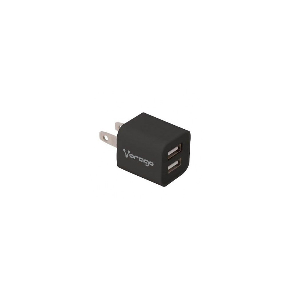 Vorago AU-106-BK Cargador para Pared 2 Puertos USB, 1 y 2.1 Amperios, Negro