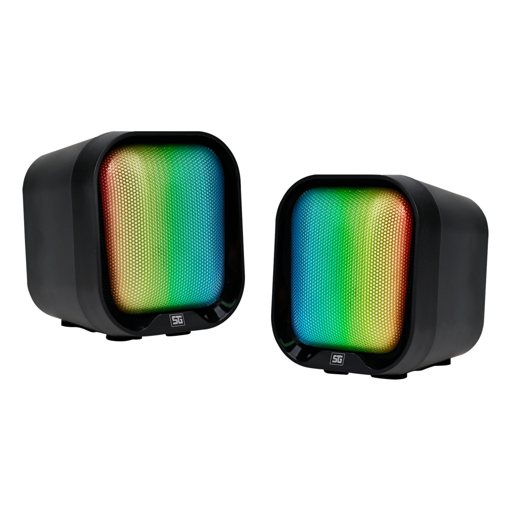 Vorago SPK-109 Bocinas 2.0 Usb 3.5 Mm 8 Modos De Iluminacion Rgb Alimentacion Usb