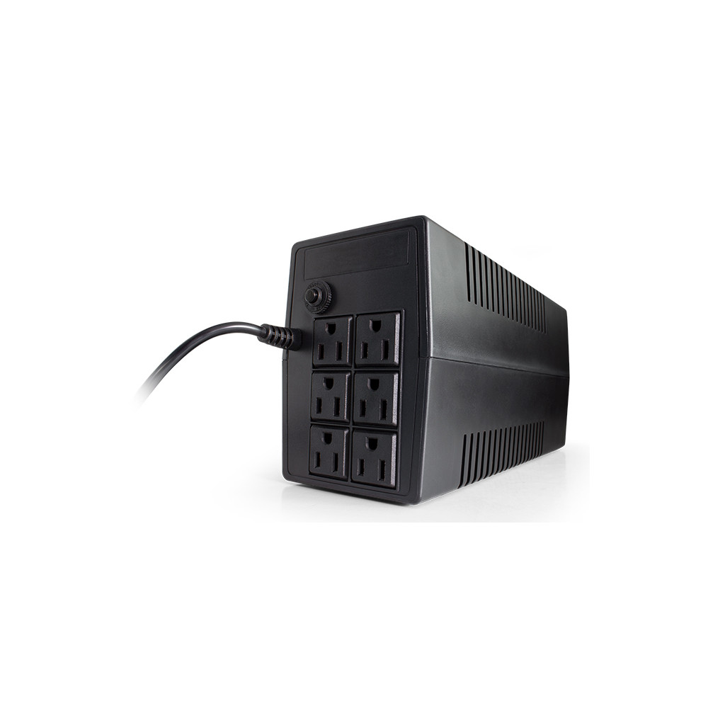 Vorago UPS-301 No Break, Batería de Respaldo de Hasta 20 min. 6 Contactos, Supresor de Picos, 800 VA, 480 W., Ideal Para Apagones y Cortes de Energia, Hogar y Oficina, Pc y Monitor