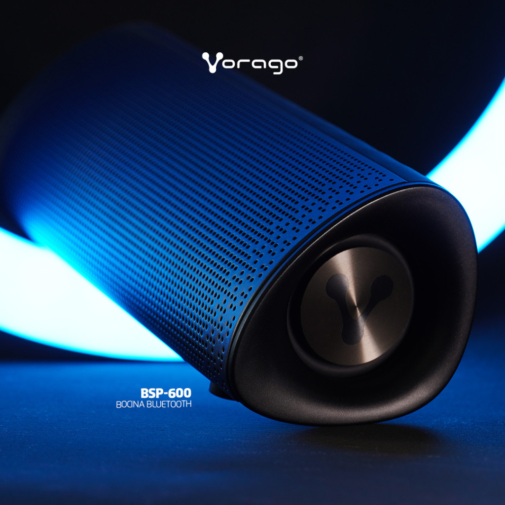 Vorago Bocina Premium Bluetooth, BSP-600, Jack 3.5 mm, 10w, TWS, Manos Libres, Sonido de Alta Fidelidad, Inalambrica para Laptop, Pc, Celular, Android, Computadora