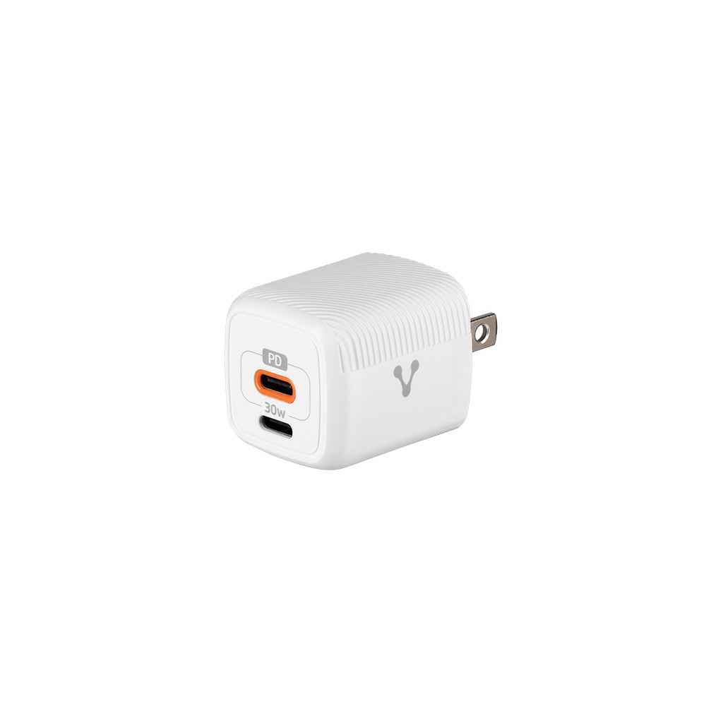 CARGADOR PARED AU-355 FAST CHARGE 2 X USB-C 30W BLANCO