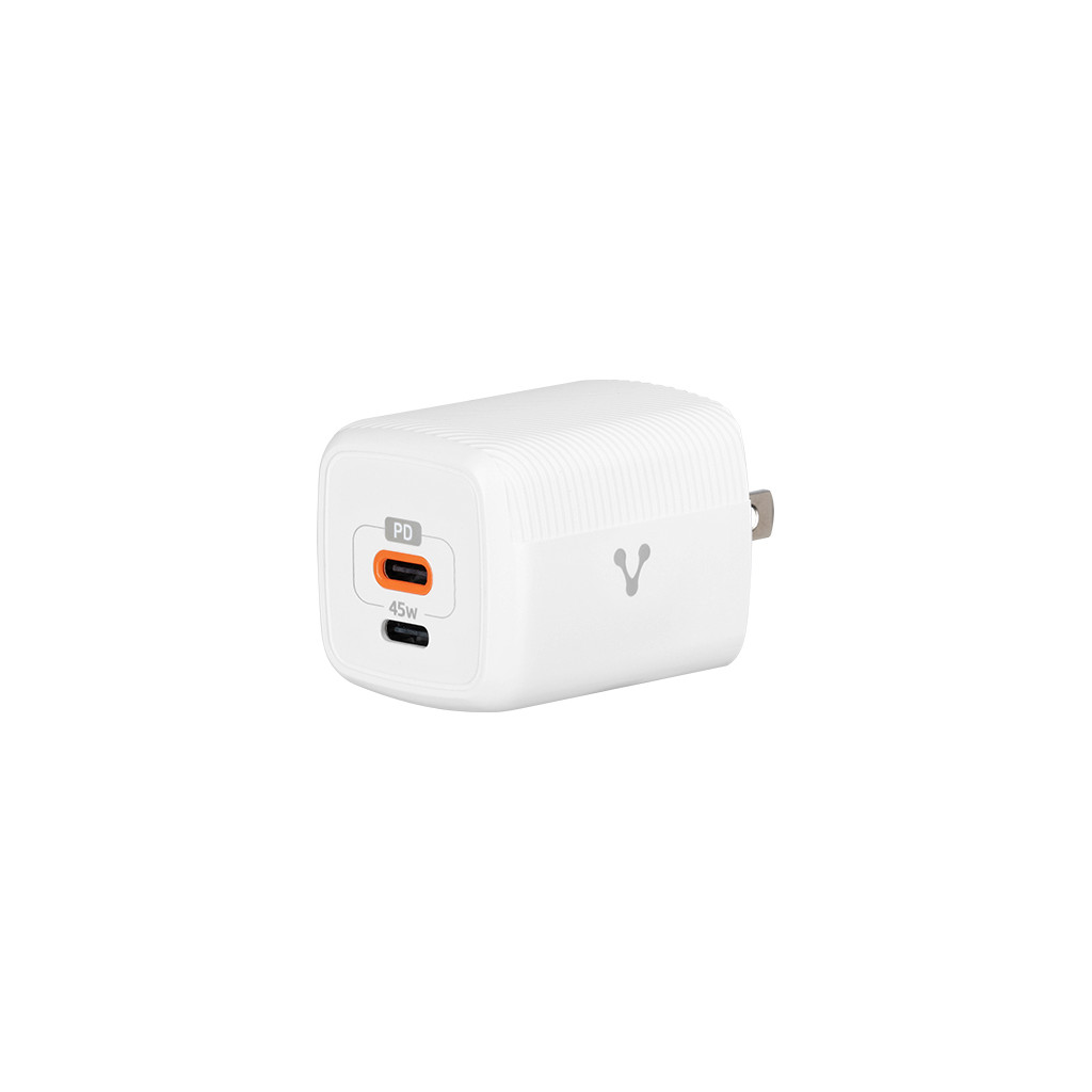 CARGADOR PARED AU-402 FAST CHARGE 2 X USB-C 45W BLANCO