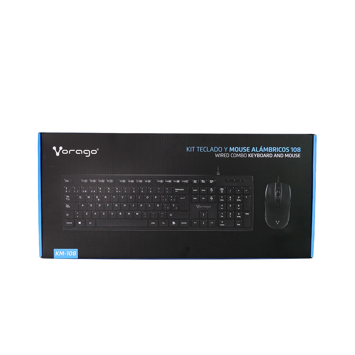 KIT VORAGO KM-108 TECLADO Y MOUSE ALAMBRICO MULTIMEDIA USB