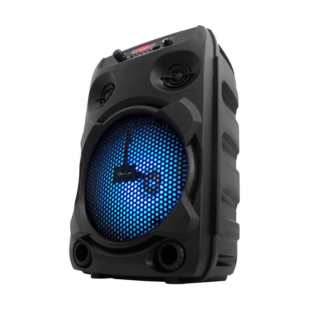 Vorago Bocina Bafle KSP-301 8   Recargable Bluetooth Karaoke Micrófono Alámbrico Color Negro, USB, Bateria, Portatil, Gran Sonido, Con Control Remoto