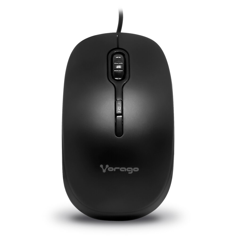 Vorago Mouse MO-100 Alámbrico USB 800/1,200 Dpis Optico Durable Precision Ideal para Oficina Escuela Tareas Laptop