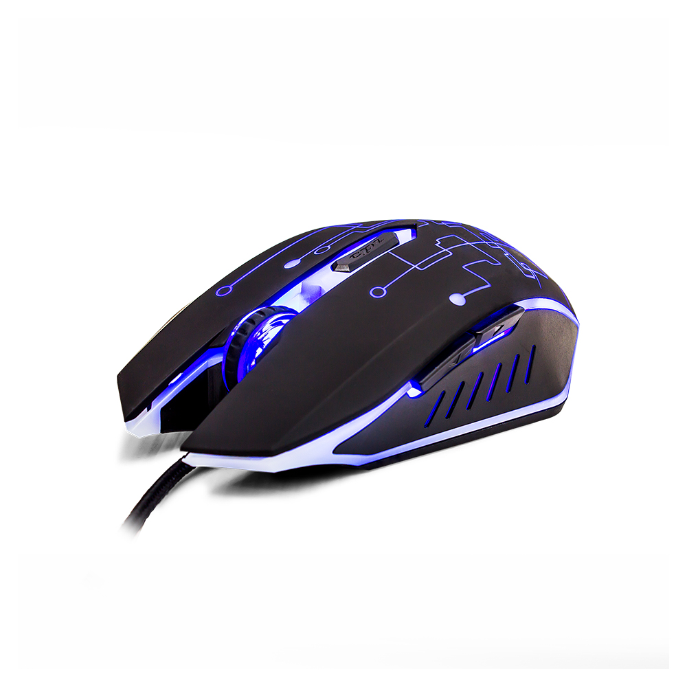 Vorago Start The Game MO-501 Mouse Alámbrico Gamer, 3200 dpi, Sensor de Movimiento de 4000 FPS, Retroiluminación LED, Pc Gamer/Mac/Windows, Oficina, Hogar, Escuela