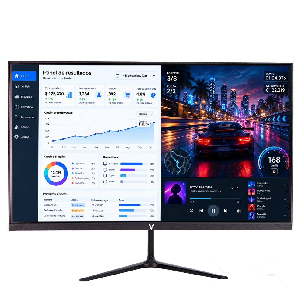 MONITOR VORAGO LED-C24 23.6" CURVO R3000 NEGRO VGA HDMI 1920*1080 FHD 75HZ 5MS VESA