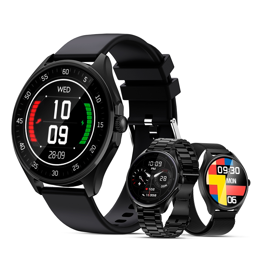 Vorago SW-505 SmartWatch AMOLED Impermeable IP67 para Deportes Presión Oxímetro Unisex Pantalla Tactil Llamadas 2 Extensibles Metálicos Extra ChatGpt