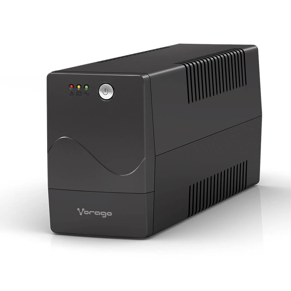 Vorago UPS-301 No Break, Batería de Respaldo de Hasta 20 min. 6 Contactos, Supresor de Picos, 800 VA, 480 W., Ideal Para Apagones y Cortes de Energia, Hogar y Oficina, Pc y Monitor